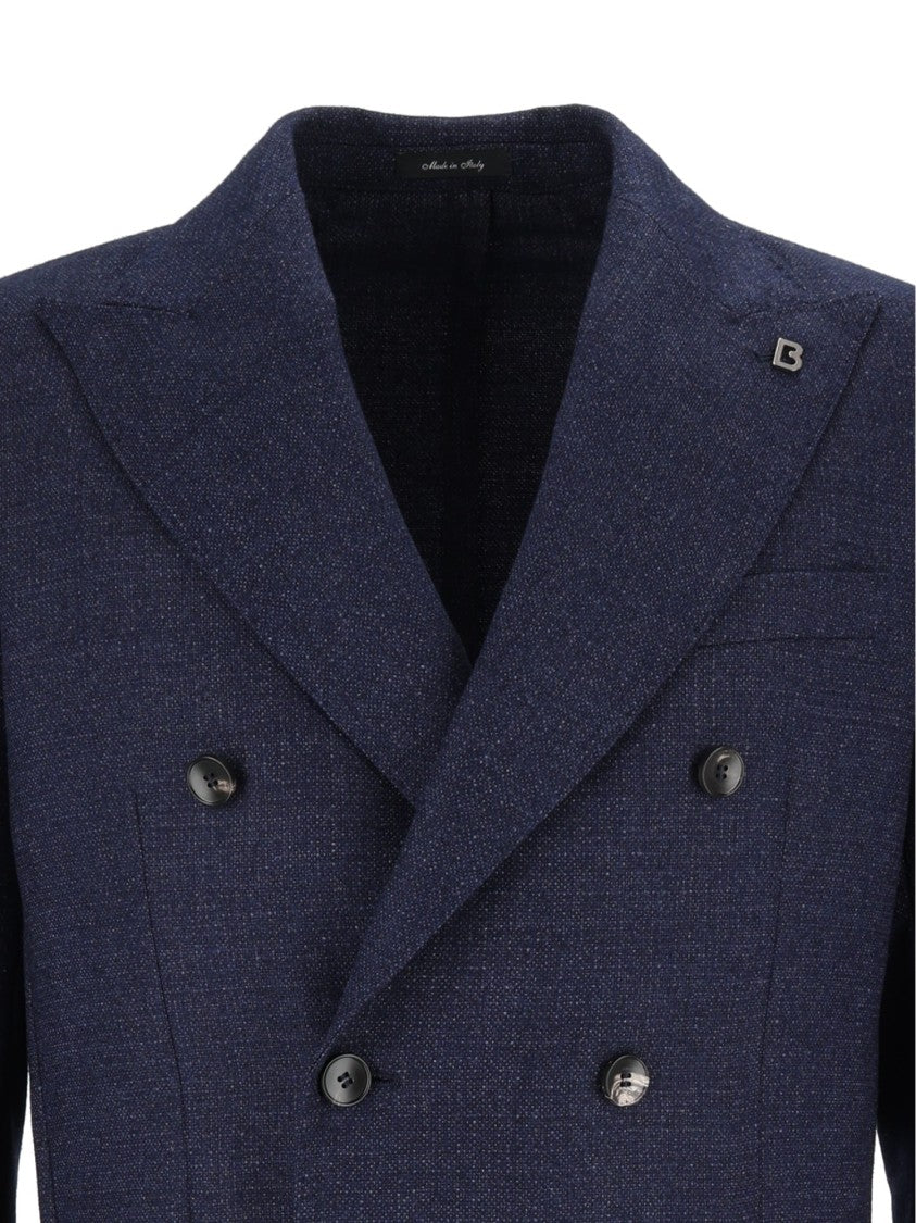 Breras Double-Breasted Jacket With Wide Lapels In Deep Navy