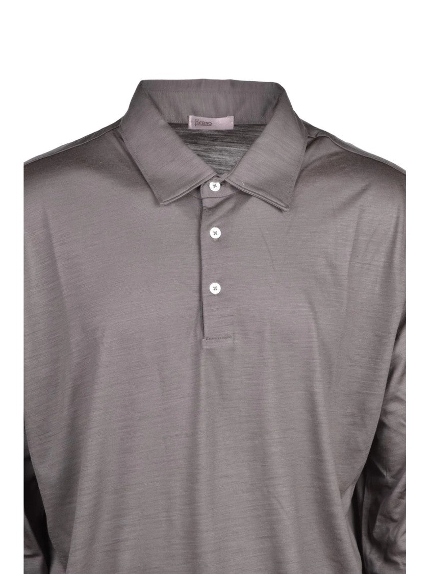 Herno Resort Refined Long-Sleeve Wool Polo Shirt