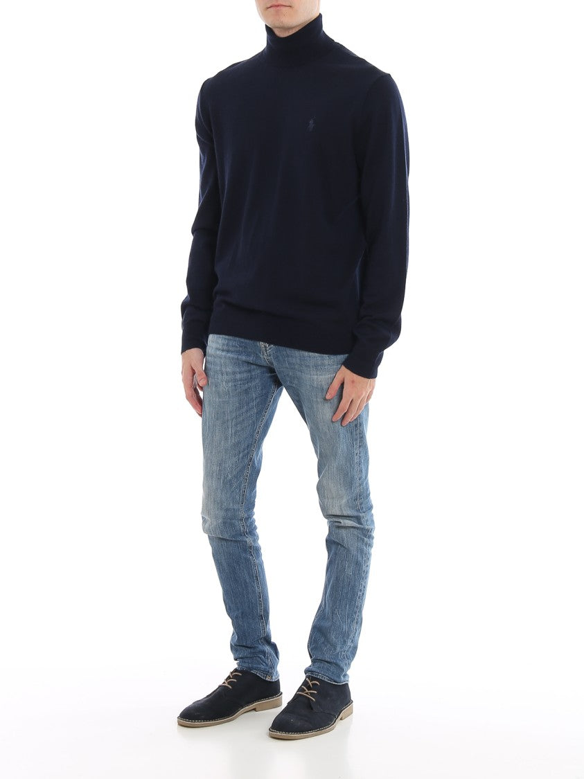 Polo Ralph Lauren Fine-Knit Turtleneck Sweater With Subtle Logo Detail