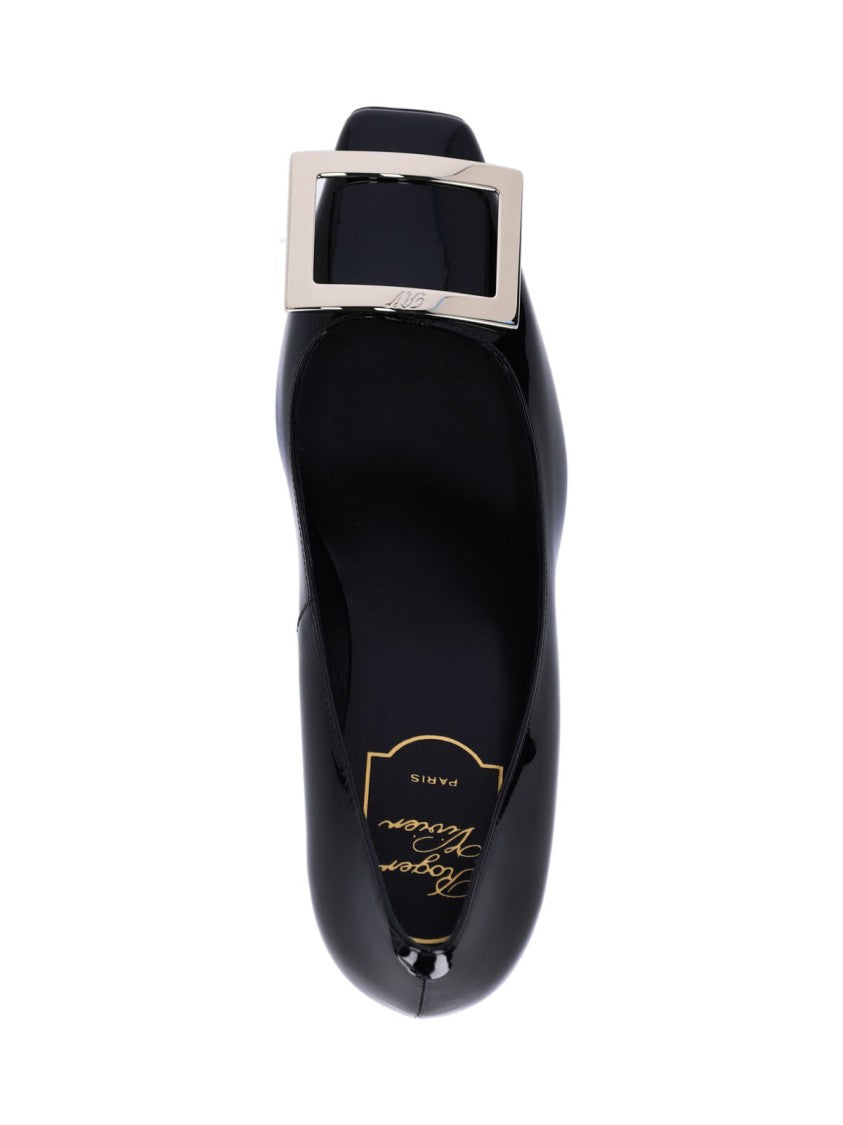 Roger Vivier Black Trompette Patent Calf Leather Pumps