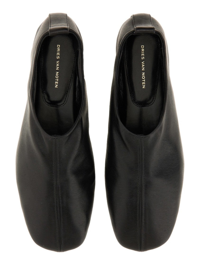 Dries Van Noten Pointed Toe Sleek Leather Flats