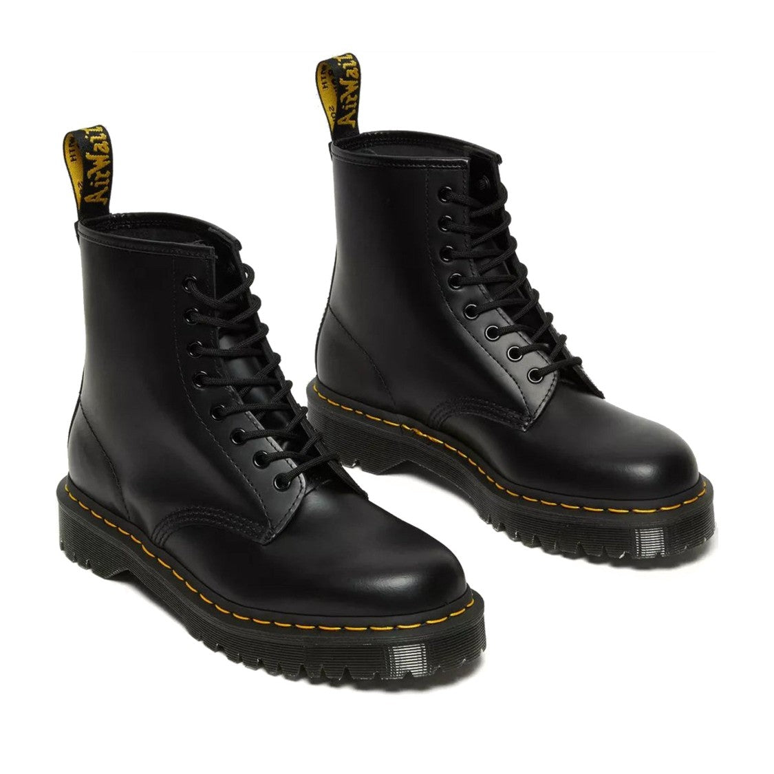 Dr. Martens Black 1460 Bex Smooth Chunky Sole Leather Ankle Boots