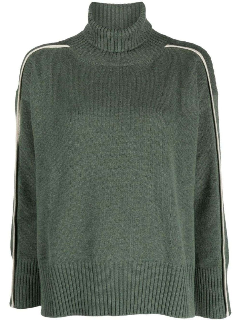 Lorena Antoniazzi Roll-Neck Piped-Trim Detail Knitwear Jumper