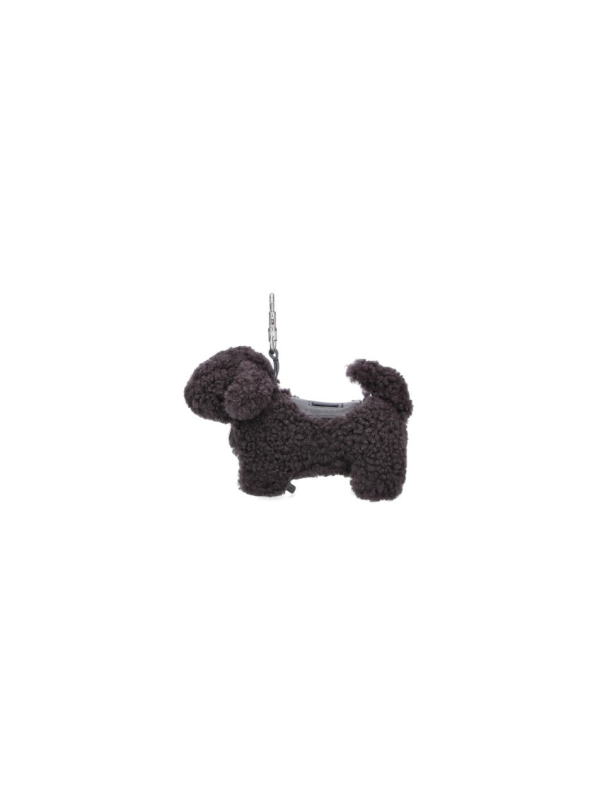 Anya Hindmarch Plush Dog Keychain With Textured Finish