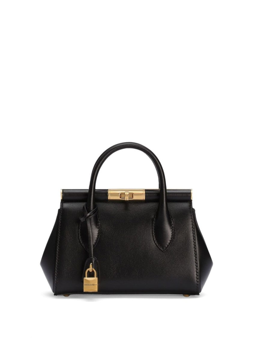 Dolce & Gabbana Structured Black Leather Handbag