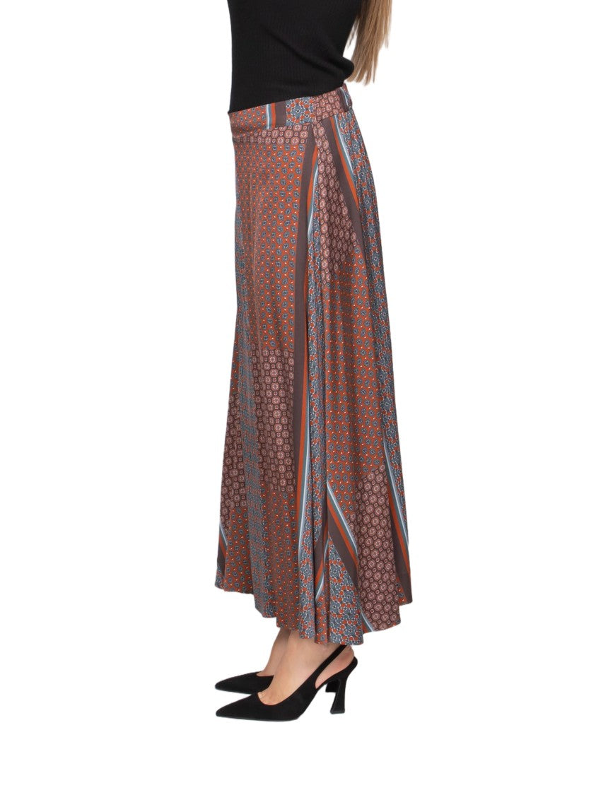 Oblò Patchwork Flowing Maxi Skirt