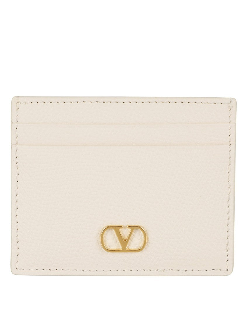 Valentino Garavani Textured Leather Wallet With Logo Embellishment