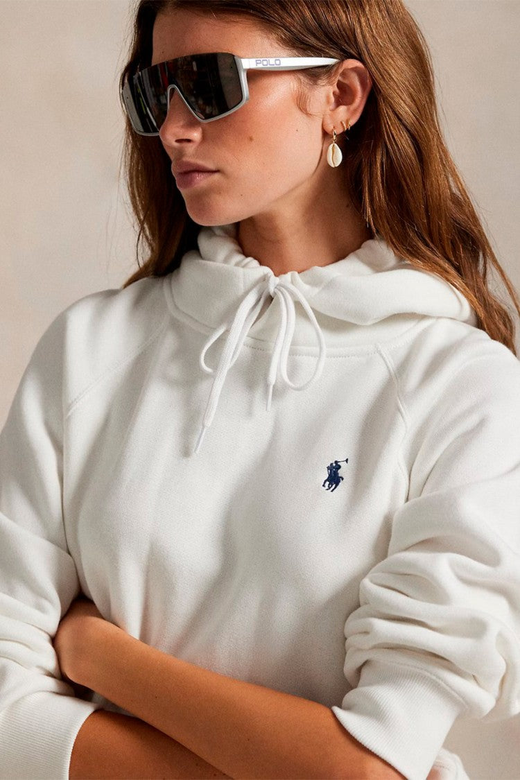 Polo Ralph Lauren White Drawstring Pony-Logo Hoodie