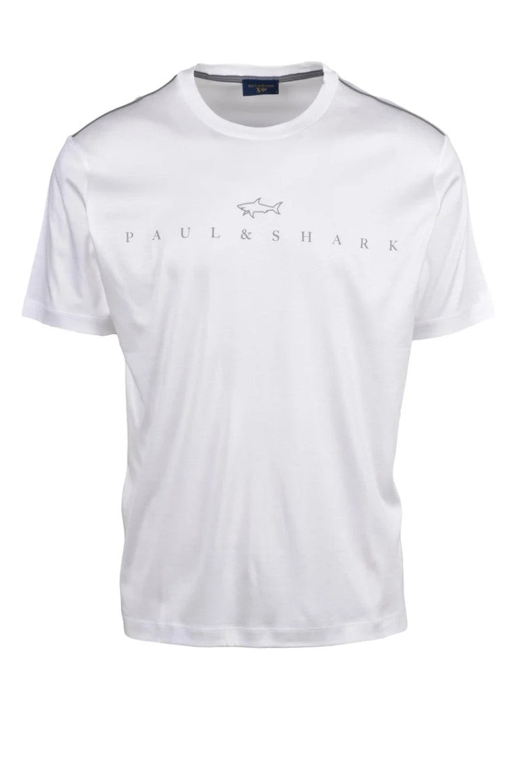 Paul & Shark White Cotton Lyocell T-Shirt