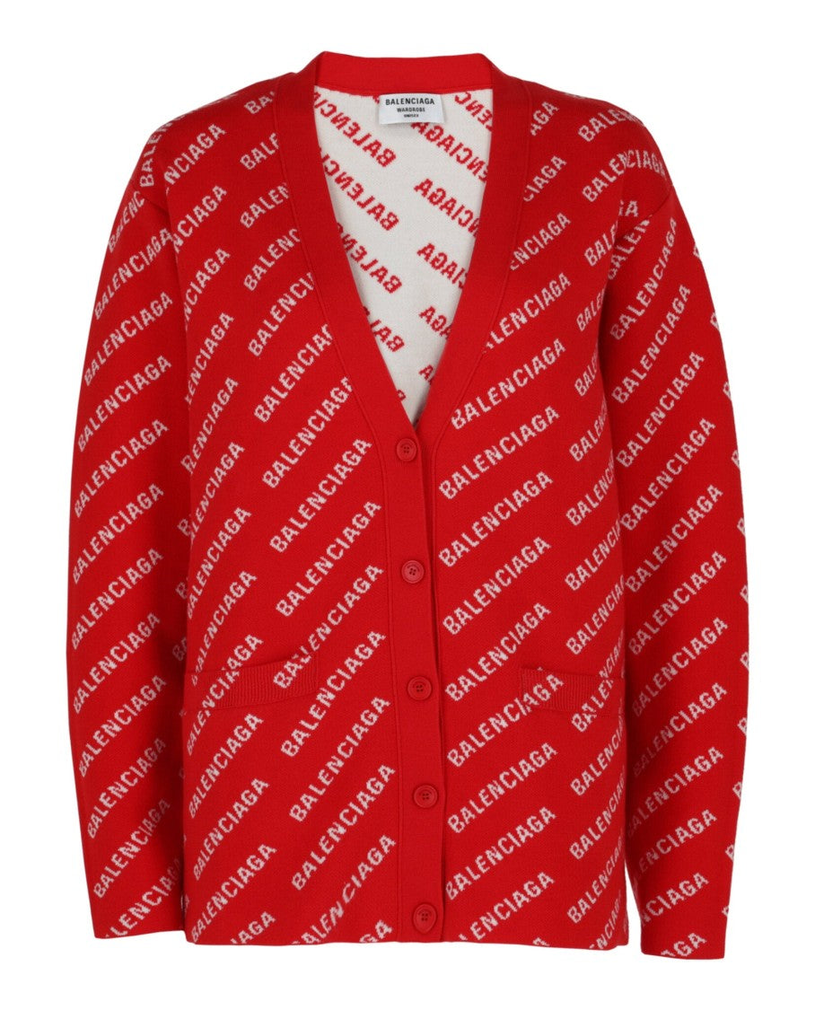 Balenciaga Mini Allover Logo Cardigan
