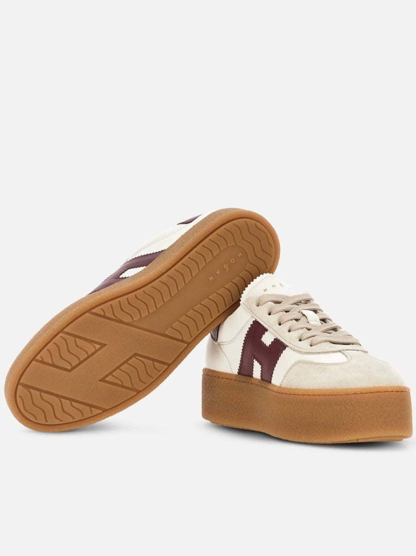Hogan Cream Beige Suede H-Logo Sneakers