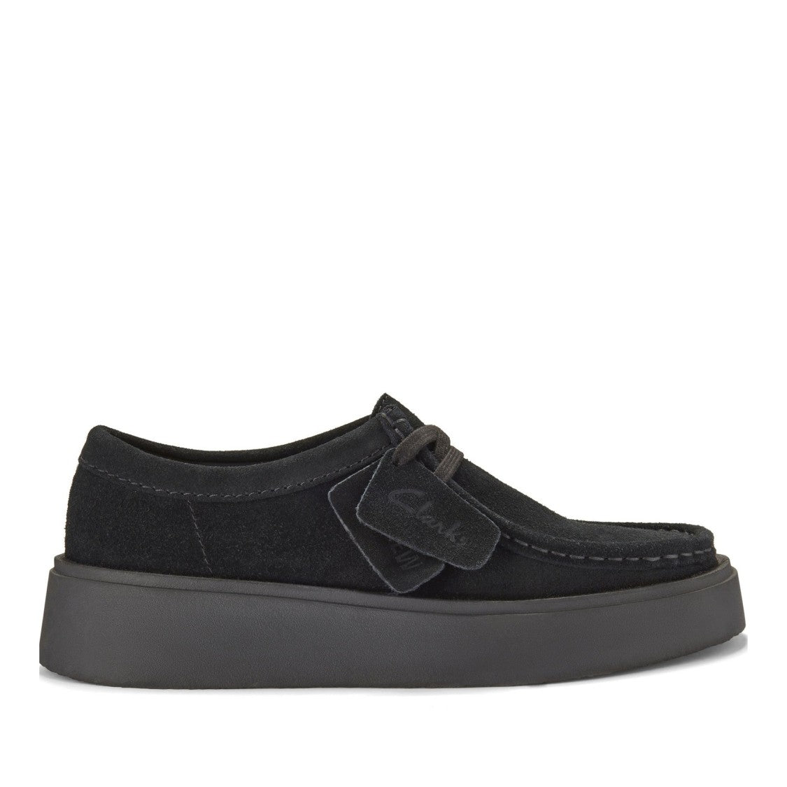Clarks Torview W Black Low-Profile Suede Sneakers
