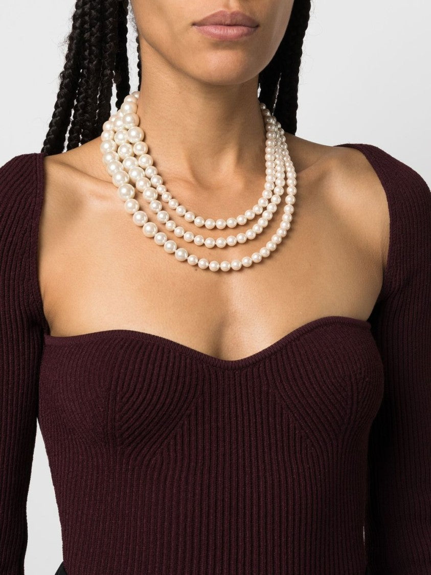 Vivienne Westwood Multi-Strand Pearl Necklace With Decorative Clasp