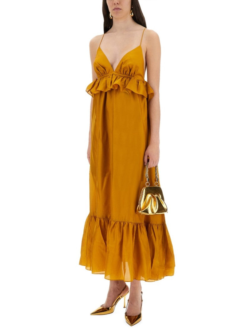 Zimmermann Rhiannon Ruffled Silk Midi Dress