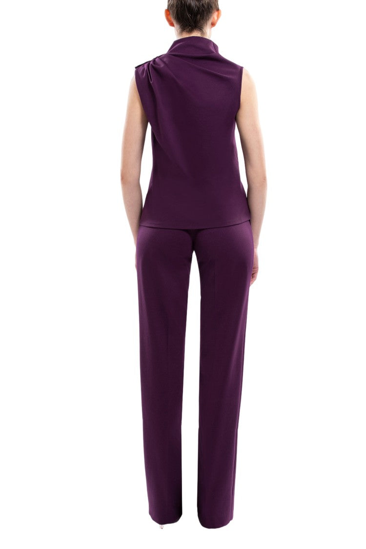 Saiid Kobeisy Pleated Shoulder Top And Pants Ensemble