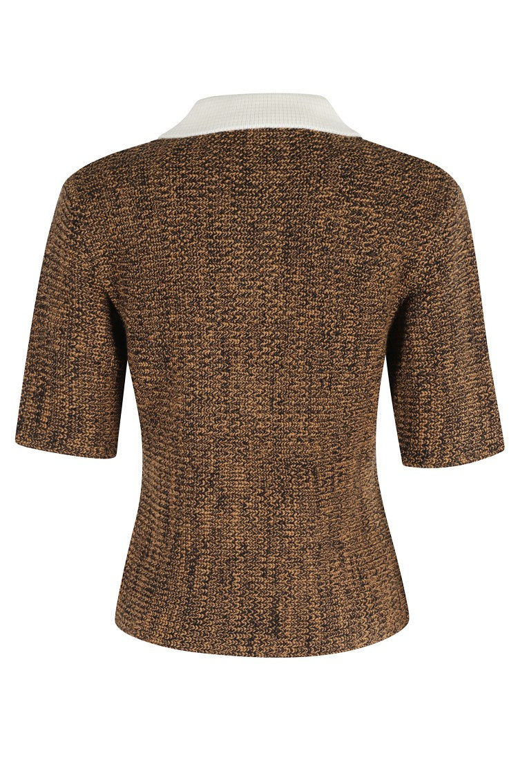 Tela Multicolor Purple Polo With Classic Collar And Buttoned Neckline