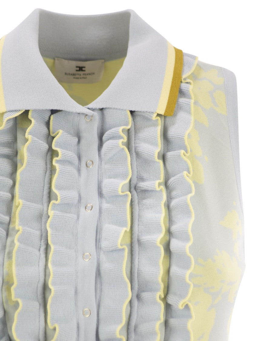 Elisabetta Franchi Floral Jacquard Dress With Ruffles