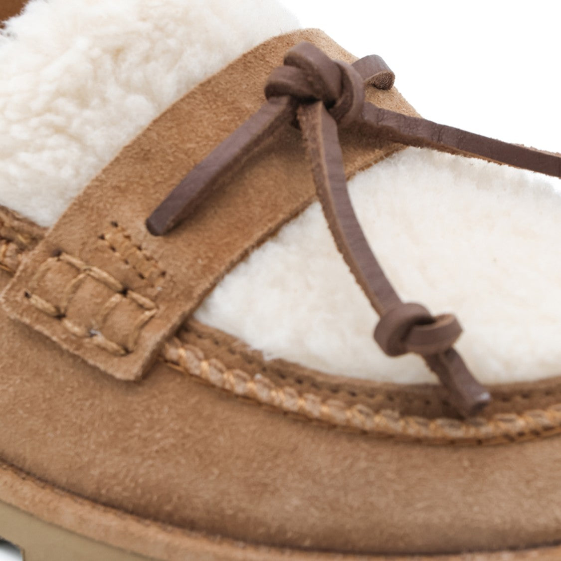 Ugg Suede Shearling Panel Flats