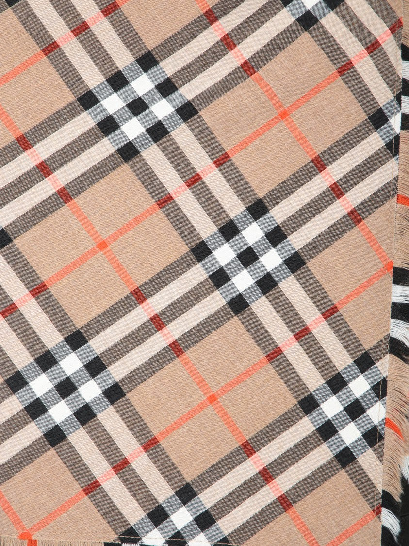 Burberry Plaid Wrap Skirt With Pleated Finish