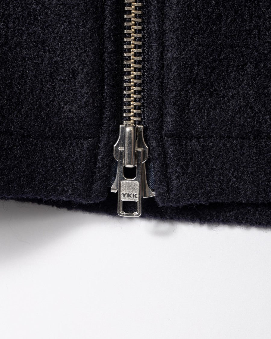 Wax London Midnight Navy Boiled Wool Eldon Jacket