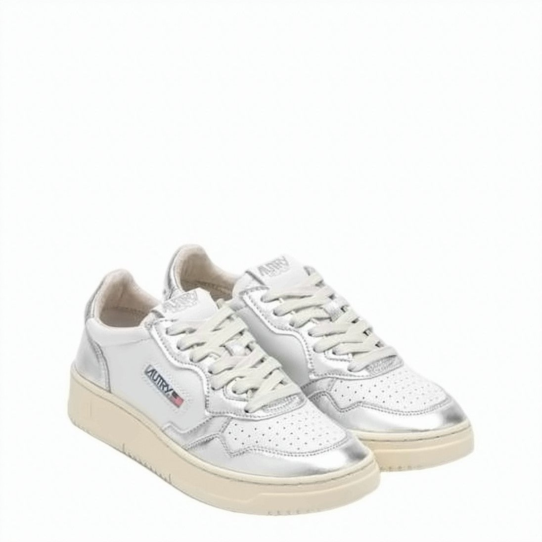 Autry Low-Top Leather Sneakers With Metallic Accents And Breathable Design