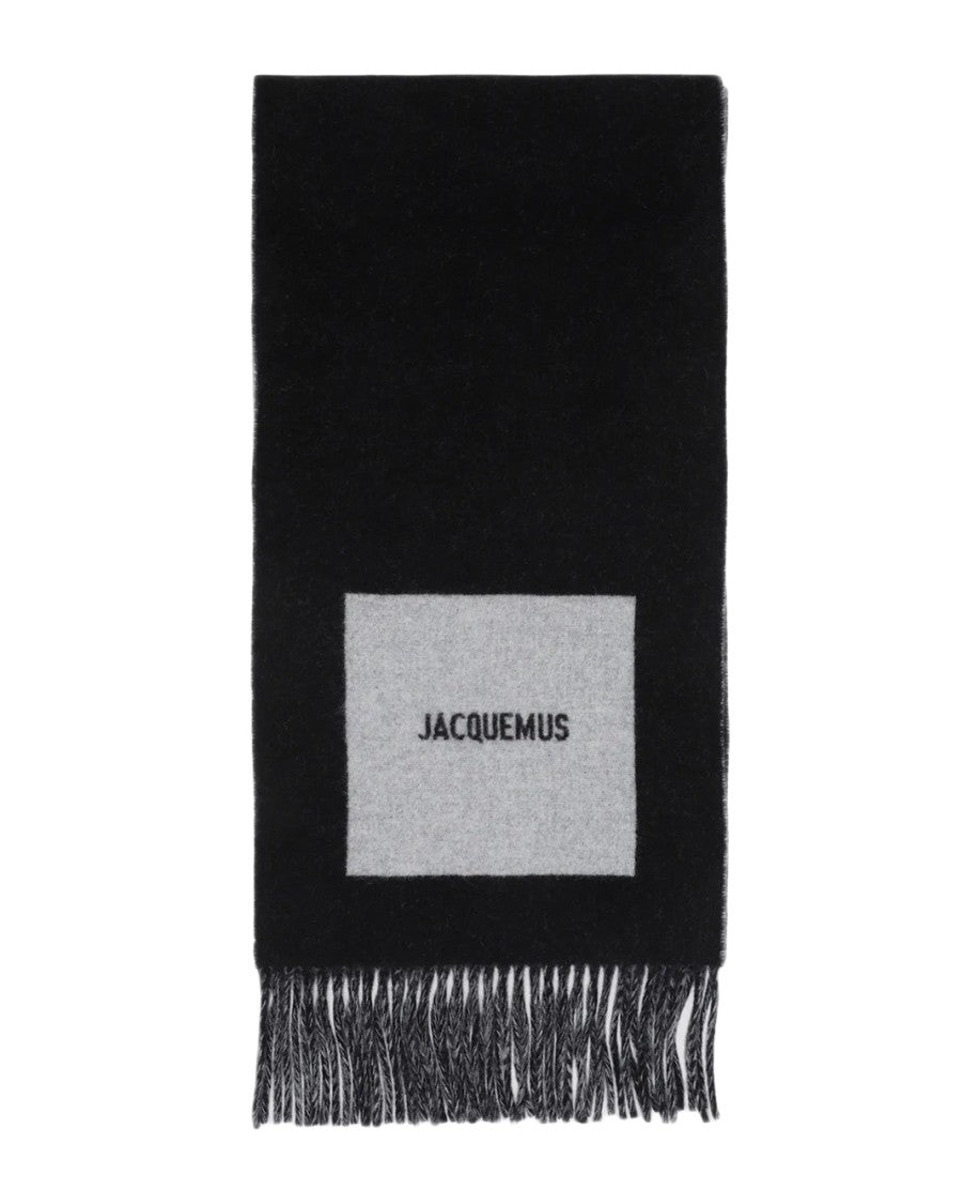 Jacquemus Rectangular Wool Scarf With Fringed Ends