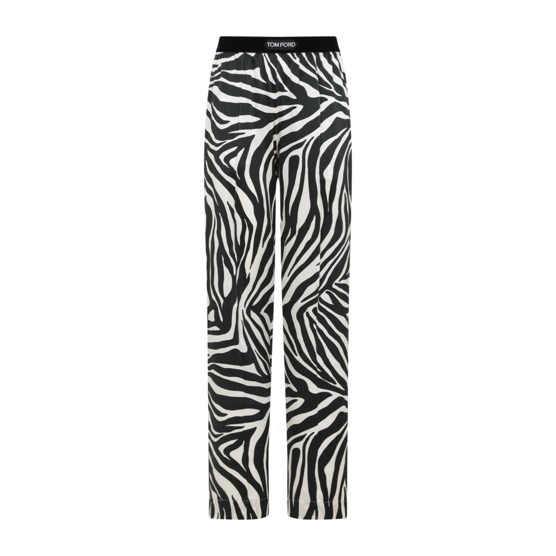 Tom Ford Zebra Ecru And Black Silk Pants