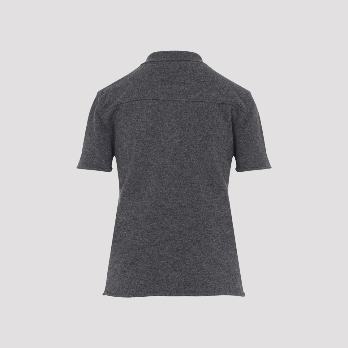 Miu Miu Heathered Cashmere Polo T-Shirt With Classic Collar