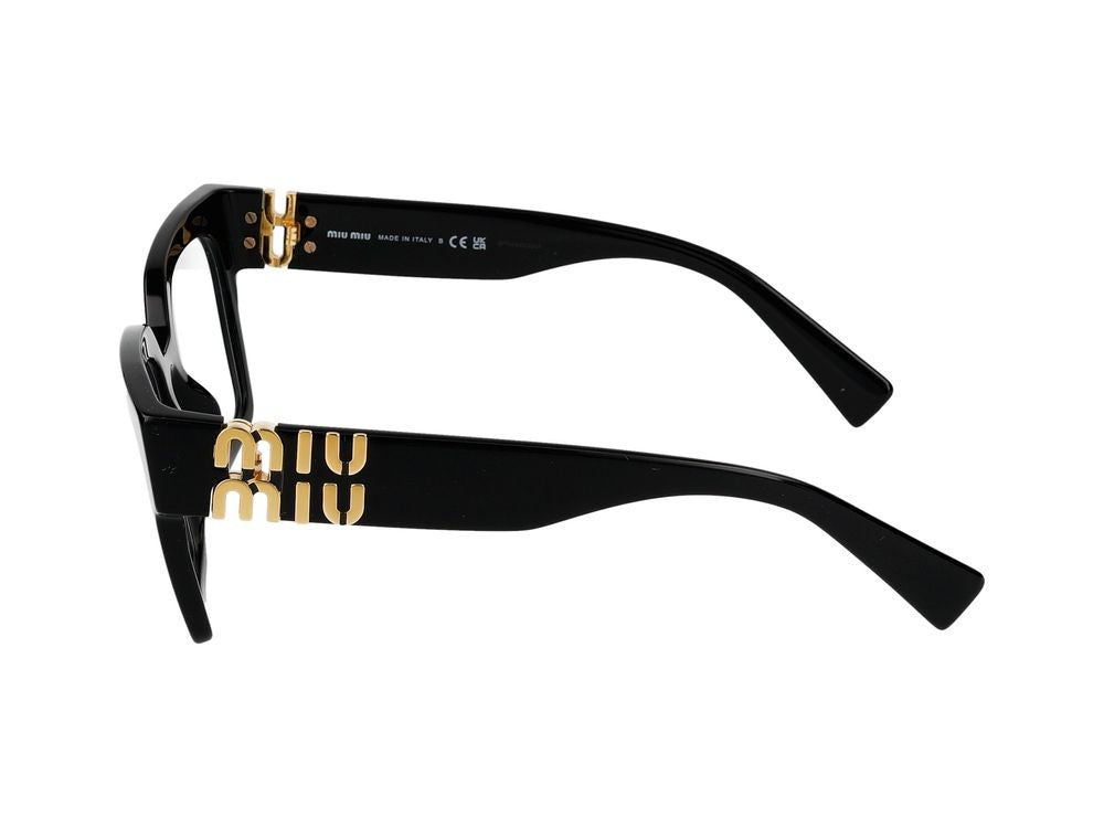 Miu Miu Black Bold Oversized Square Eyeglasses