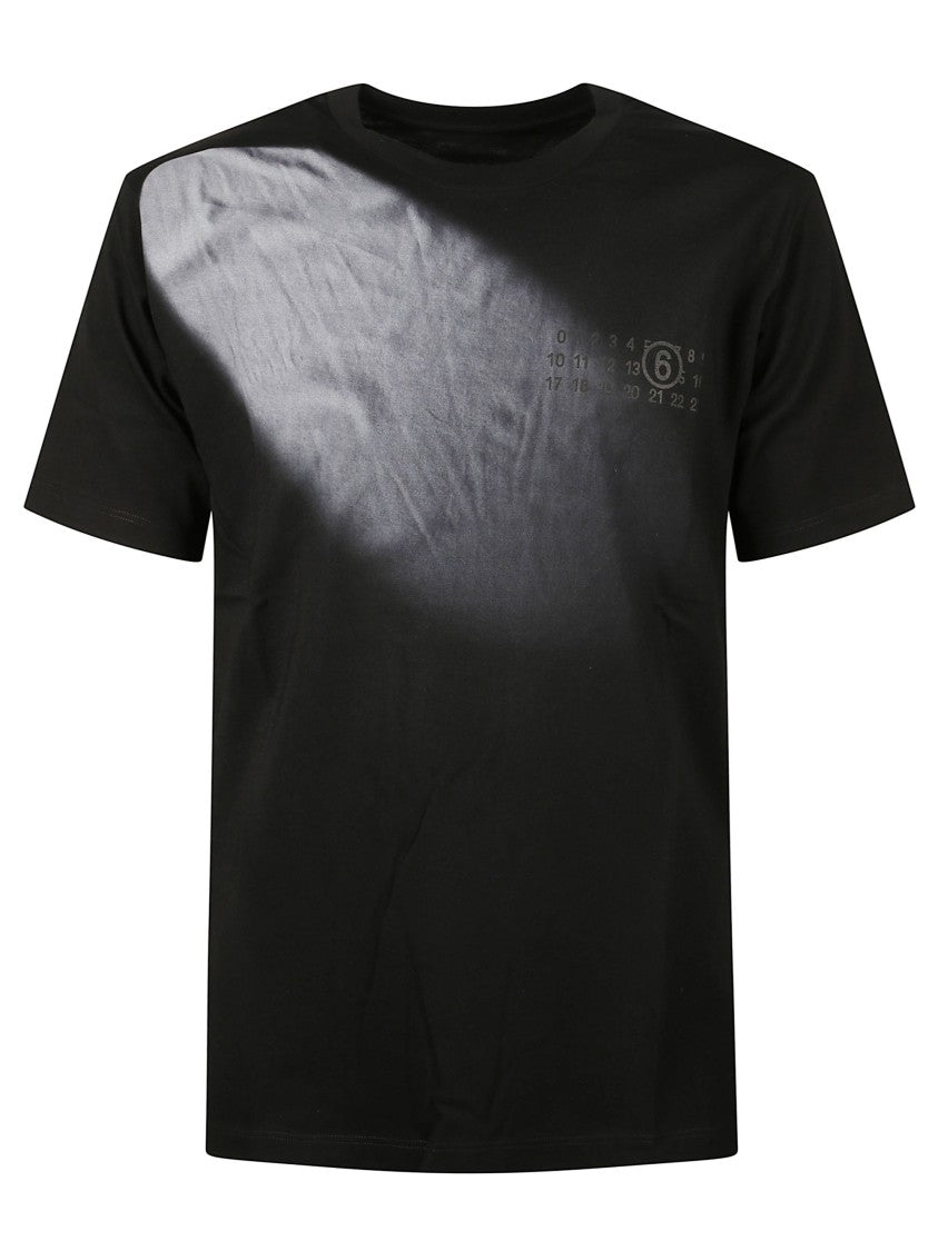 Mm6 By Maison Margiela Black Spray Painting Cotton T-Shirt