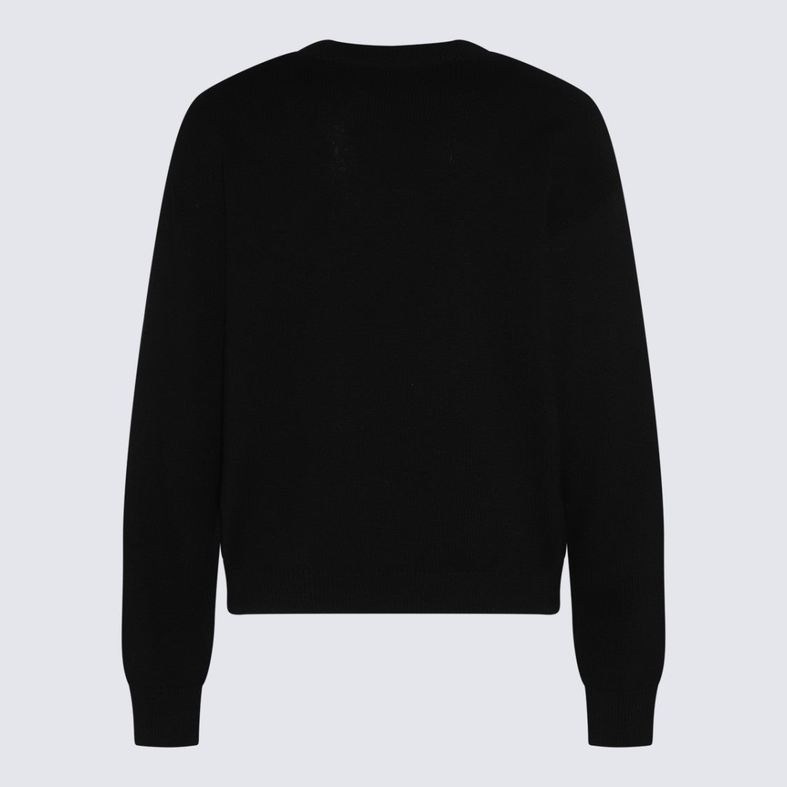 Palm Angels Graphic Print Black Sweater With Crew Neck And Ribbed Details