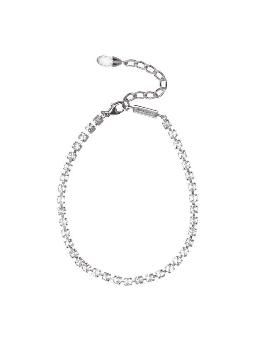 Jimmy Choo Delicate Silver Bracelet With Teardrop Charm