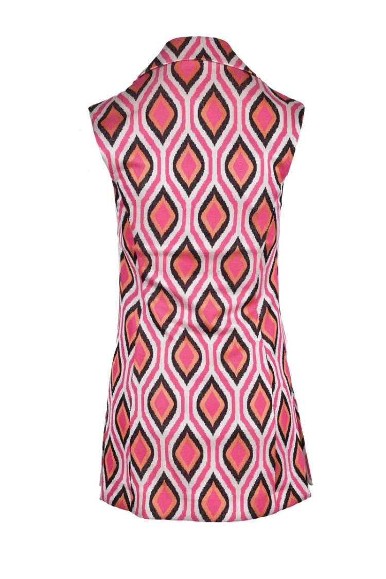 Lvl Level Vibes Level Orange Geometric Viscose-Blend Vest