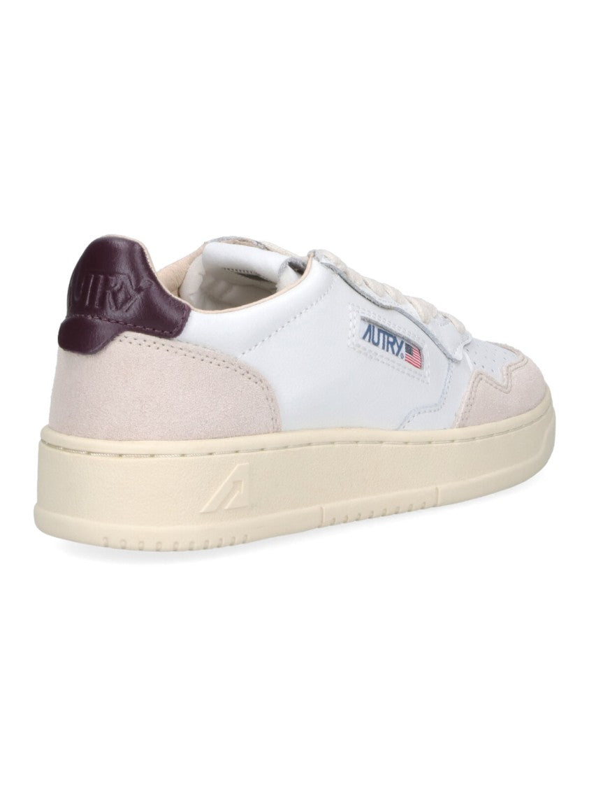 Autry Low-Top Leather Sneakers With Suede Overlays