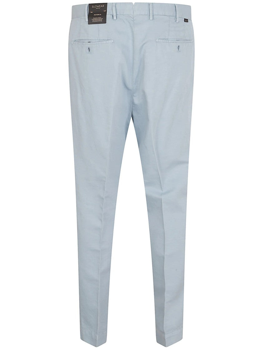 Incotex Blue Tailored Flat Front Trousers