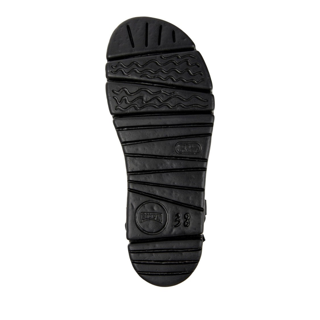 Camper Black Lasted Open-Toe Leather Sandals
