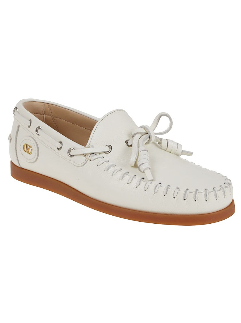 Valentino Garavani Buffalo Leather Boat Shoe