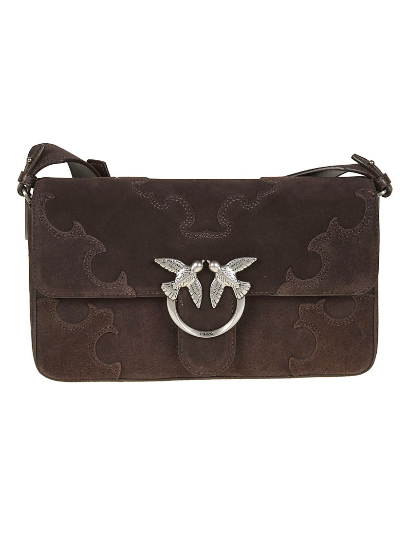 Pinko Love One Slouchy Brown Suede Handbag