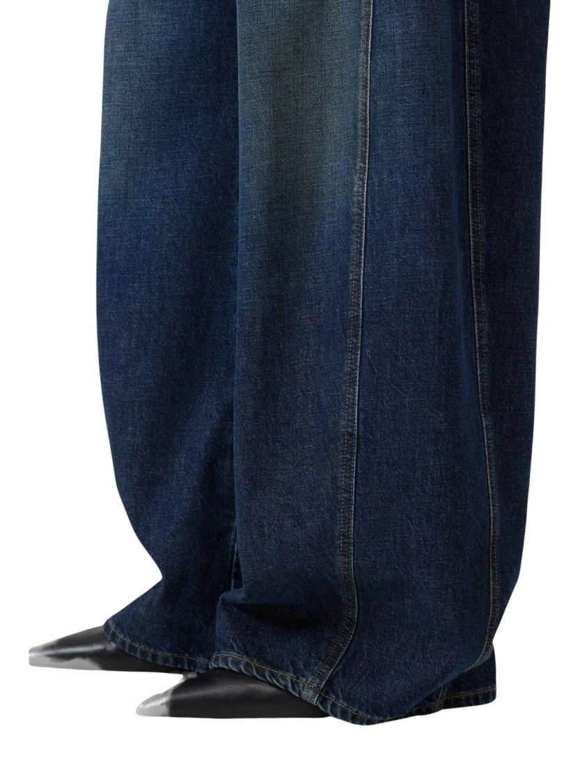 Closed Dark Blue Faded Wide-Leg Jeans