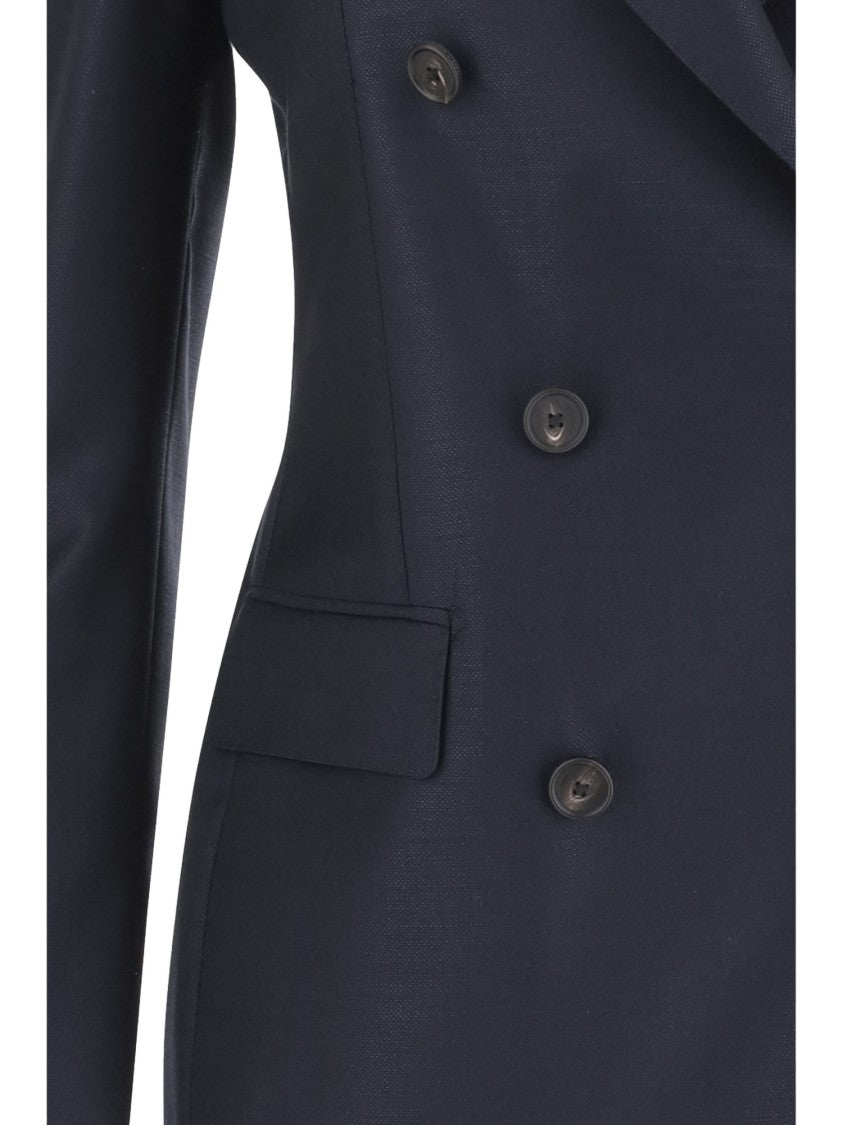 Tagliatore Double-Breasted Wool Jacket With Peaked Lapels