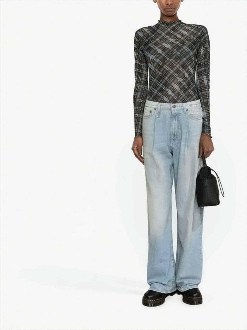 R13 Wide-Leg Light Blue Denim Pants
