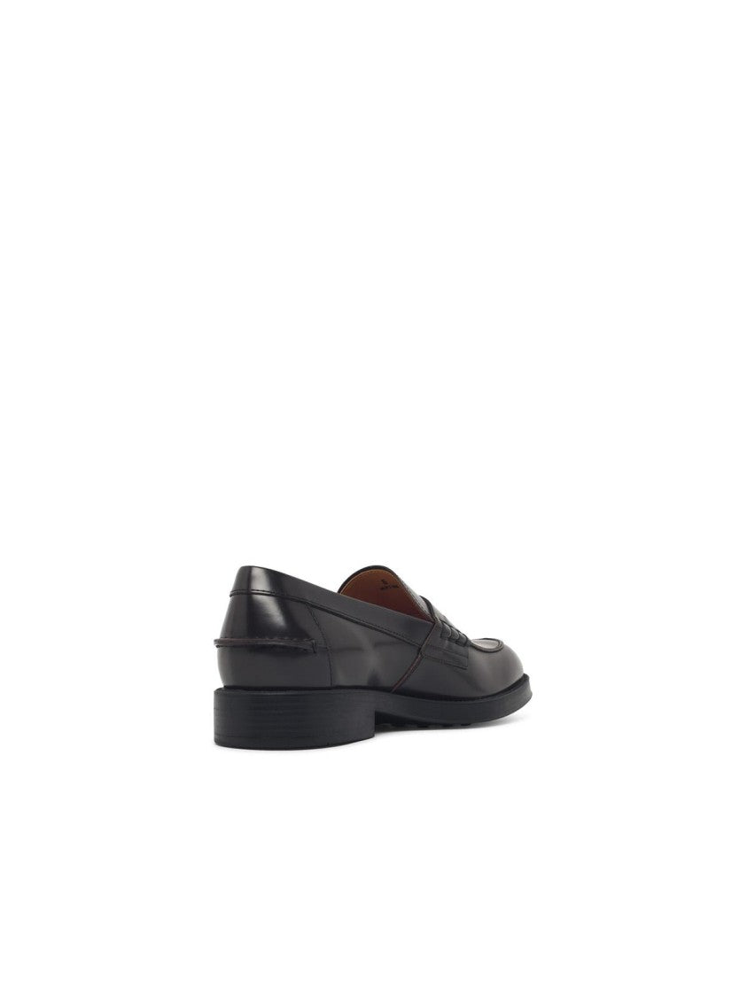 Tod's Brown Leather Loafers With Iconic Bezel And Embossed Details