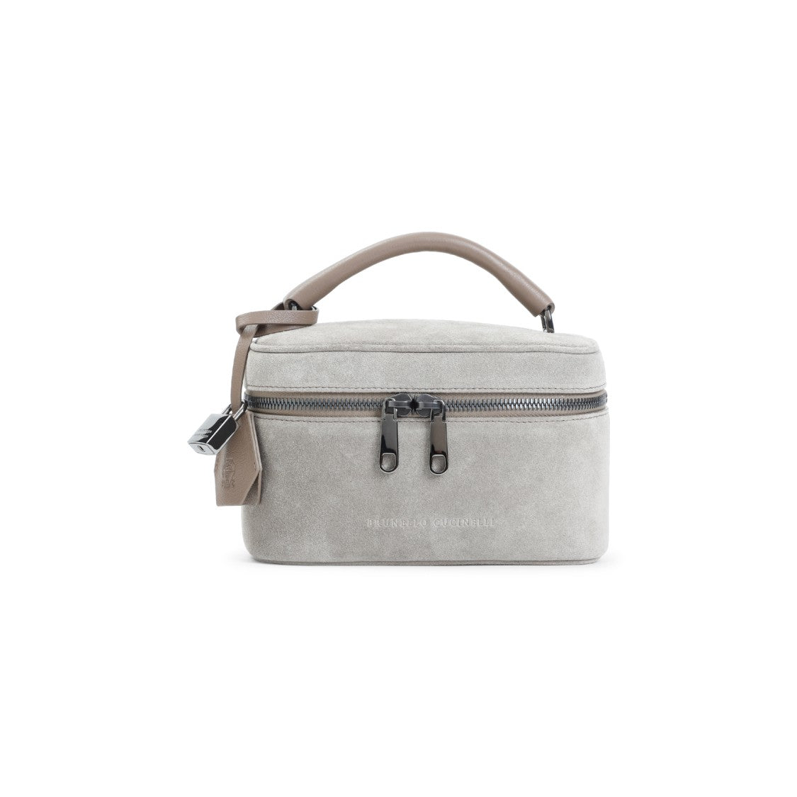 Brunello Cucinelli Grey Suede Leather Pouch