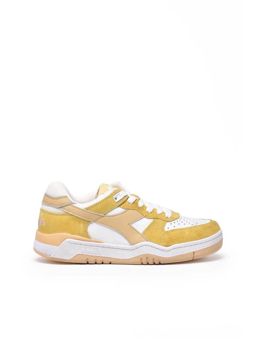 Diadora Heritage White Yellow Leather B.560 Sneakers