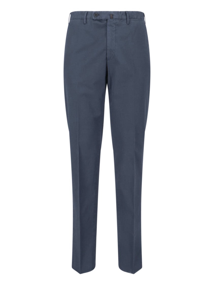 Incotex Blue Mid-Rise Straight-Leg Tailored Trousers