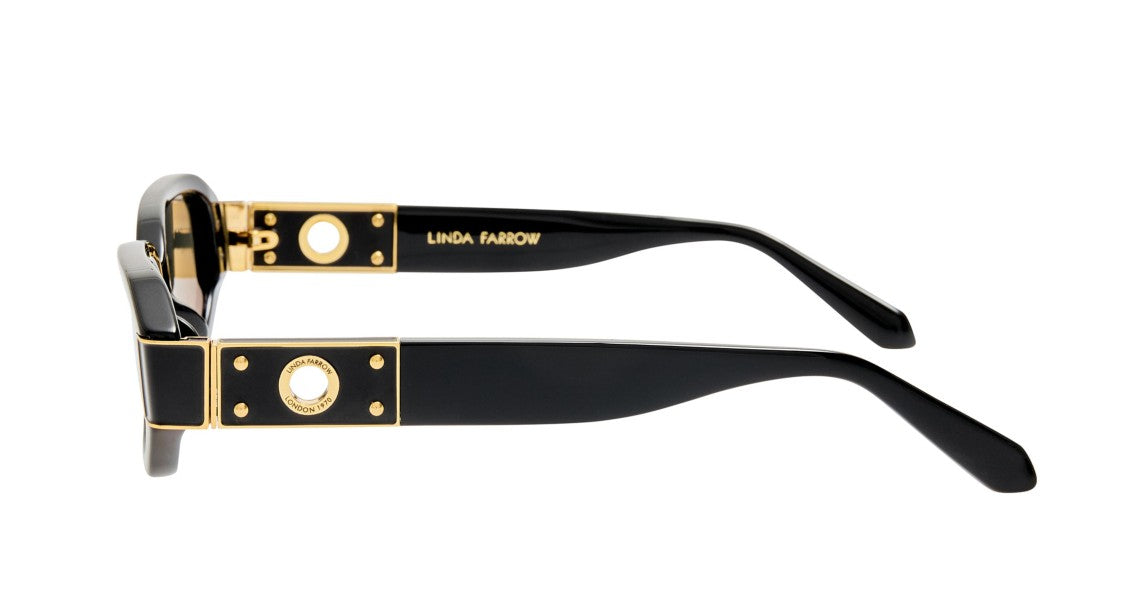 Linda Farrow Lfl Oversized Square-Frame Sunglasses With Gold Accents