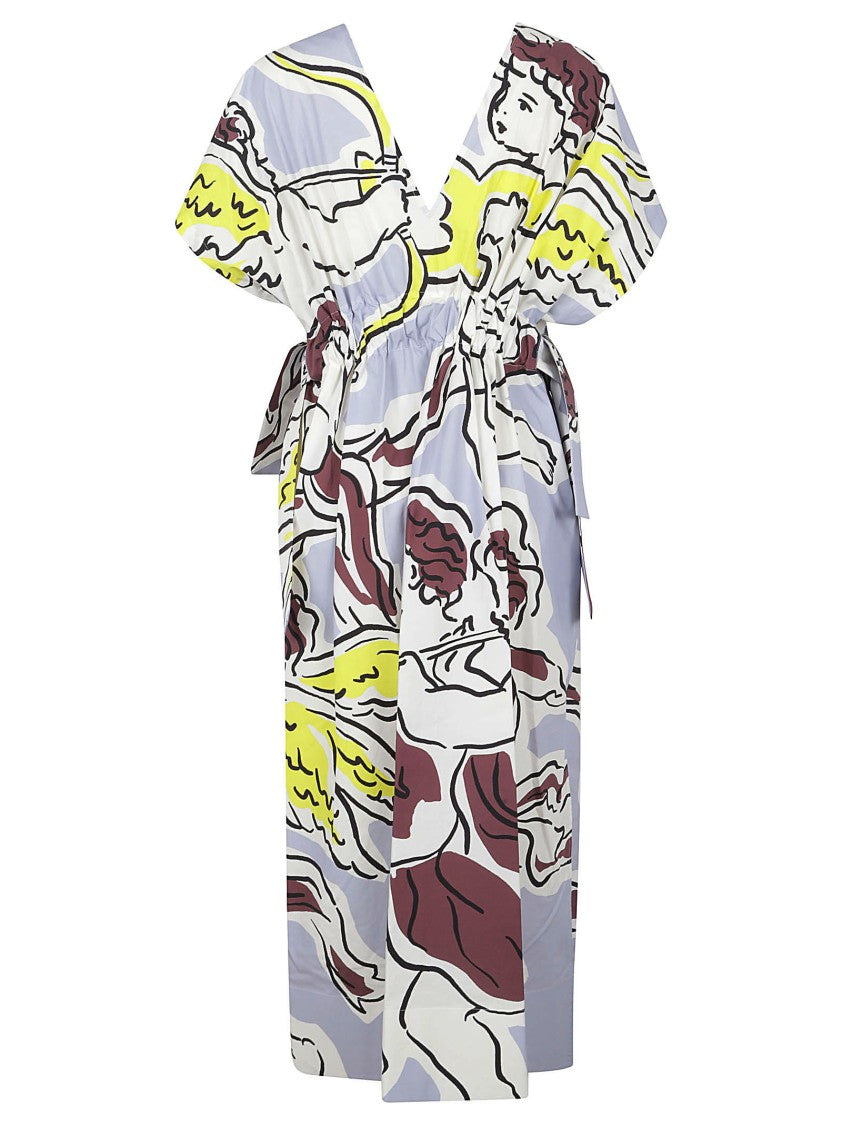 Tory Burch Multicolor Abstract Print Midi Dress