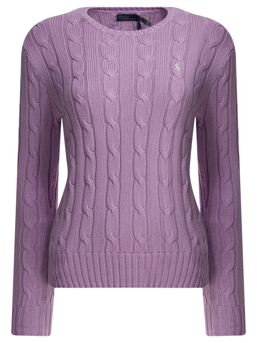 Polo Ralph Lauren Cable Knit Sweater With Classic Details And Embroidered Logo