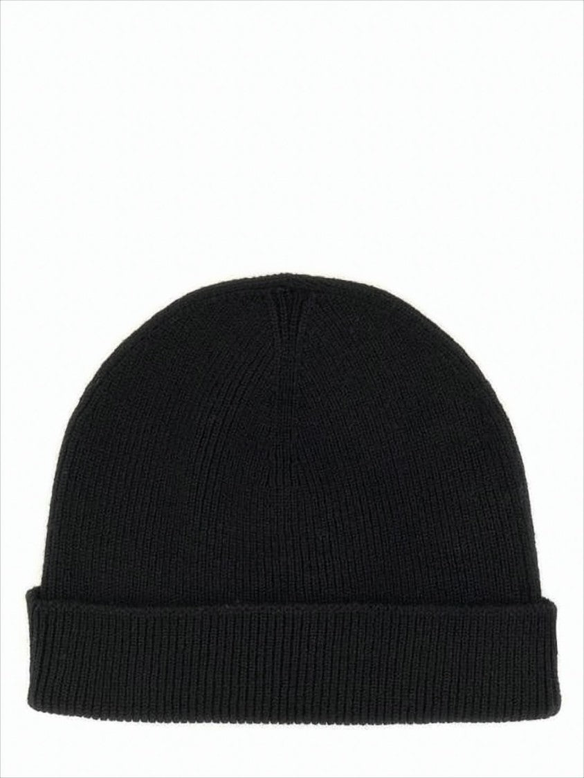 Jil Sander Refined Black Virgin Wool Beanie Hat