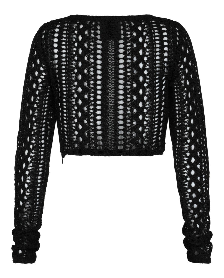 Givenchy Cropped Open-Knit Straps Sweater